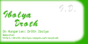ibolya droth business card